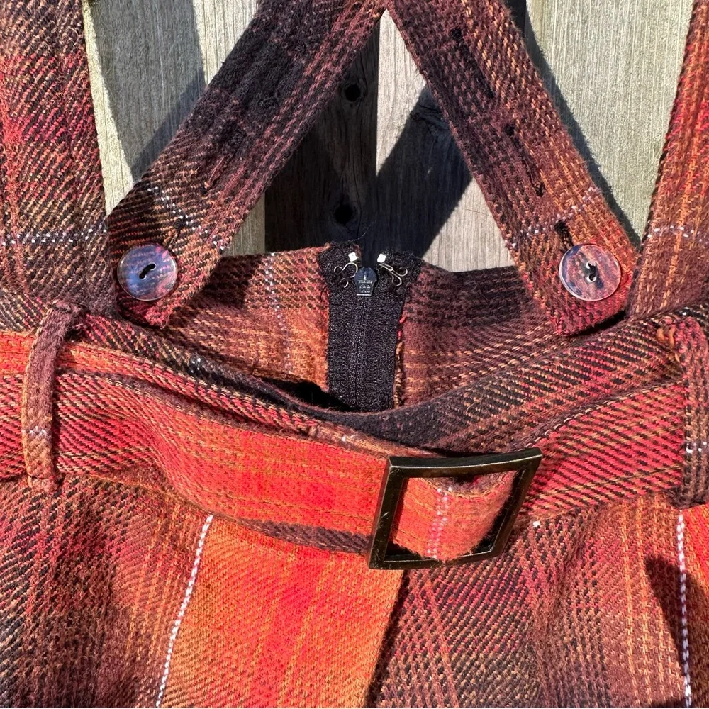 URBAN OUTFITTERS Overall Suspenders Tartan Mini Skirt - Picture 6 of 8